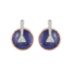 Classy Lapis Lazuli and Diamond Desired Earrings