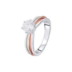 Unique Two-Toned Diamond Solitaire Ring