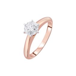 Alluring Solitaire Diamond Finger Ring in 18KT Rose Gold