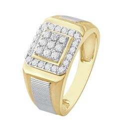 Dazzling Square Men's Diamond Ring