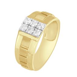 Textured Men's 18Kt Yellow Gold Ring