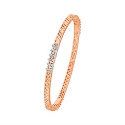 Contemporary Rose Gold and Diamond Astra Bangle