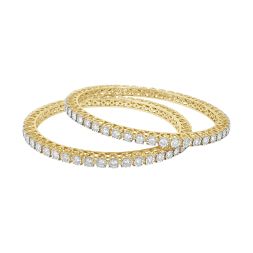 Breathtaking Diamond and Yellow Gold Bangle