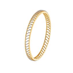 Sparkling Yellow Gold Diamond Bangle