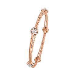 Concentric Circled Rose Gold Designer Bangle