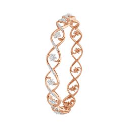 Floral Contemporary Diamond Studded Bangle