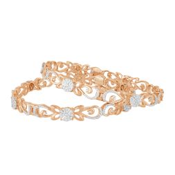 Appealing 18KT Rose Gold Diamond Bangle