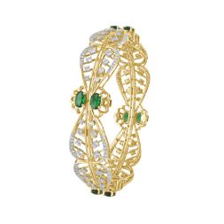 Resplendent Green Gemstones & Diamond Bangle