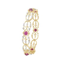 Dazzling Pink Gemstones Bangle