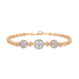 18KT Rose Gold Bracelet Embellished with Diamonds