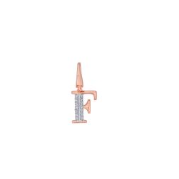 F Alphabet Diamond Pendant in 14KT Rose Gold