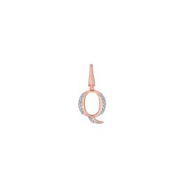 Q Alphabet 14KT Rose Gold and Diamond Pendant