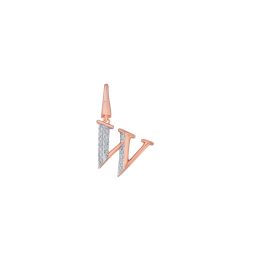 W Alphabet Diamond Pendant in 14KT Rose Gold