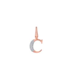 C Alphabet 14KT Rose Gold Diamond Pendant