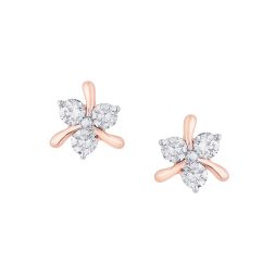 Leaf Design Diamond Earrings