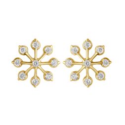 Dazzling 22KT Yellow Gold Crown Star Earrings