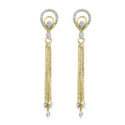 Sleek Diamond and Yellow Gold Stud Earrings