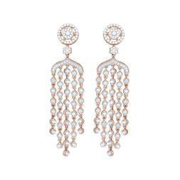 Stylish 18KT Rose Gold Hanging Earrings