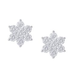 Delicate Diamond Crown Star Stud Earrings