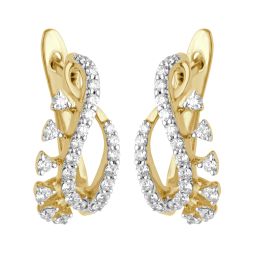 Semi Circular Diamond Embellished Earrings