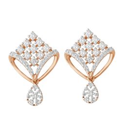 Diamond Drop Earrings in 18KT Yellow Gold