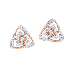 Bejewelled 14KT Rose Gold Earrings