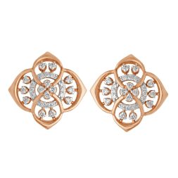 Stunning Diamond Earrings in 14KT Rose Gold