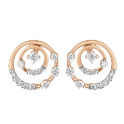 Spiral Circle Diamond Earrings