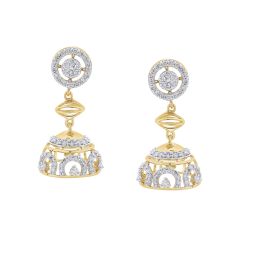 Shimmery Yellow Gold Jhumka Earrings