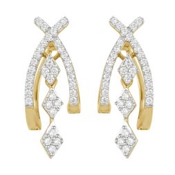 Stylish 14KT Rose Gold and Diamond Earrings