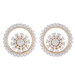 Graceful 14KT Rose Gold Diamond Earrings