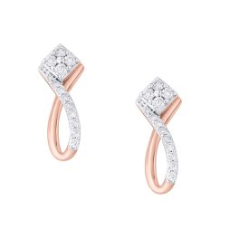 Shimmery Rose Gold and Diamond Earrings