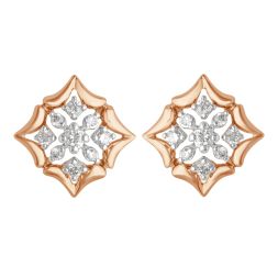 Diamond Design Earrings in 14KT Rose Gold