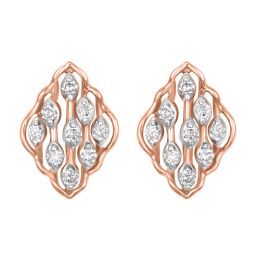 Stunning 14KT Rose Gold and Diamond Earrings