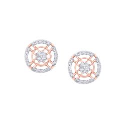 Dainty Earrings In Rose Gold With Diamonds