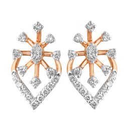 Brilliant Rose Gold Earrings with Diamonds