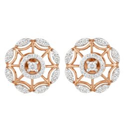 Charming Rose Gold and Diamond Earrings