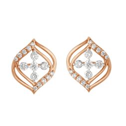 14KT Rose Gold Diamond Earrings