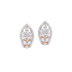 Leaf Design Diamond Earrings