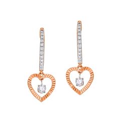 Sweetheart Pattern Diamond Earrings