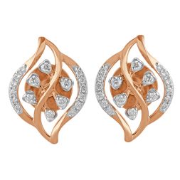 Leaf Design Diamond Studded Earrings