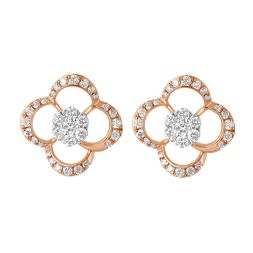 Layered Pattern Diamond Earrings