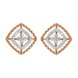 Square Studded Diamond Earrings