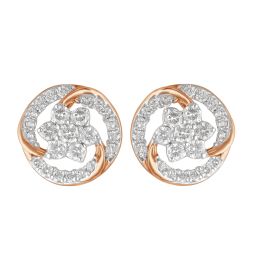 Flower Embellished 0.36 Carat Diamond Studs