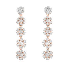 Eye-catching Diamond Strand Earrings in 18KT Rose Gold