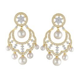 Chand Bali Design Diamond Studded 18KT Yellow Gold Earrings