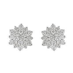 Glamorous Snowflake Design Diamond Studs