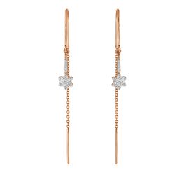 Bejewelled 18KT Rose Gold Hanging Earrings