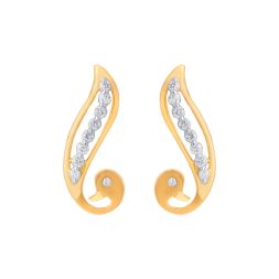 Circle Design Glamorous Diamond Earring Set