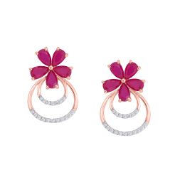 Vibrant Floral Diamond Earrings